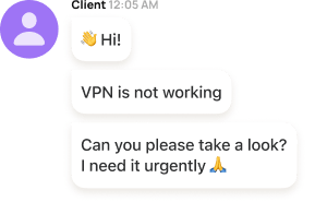 Real-time chat Built-in chat for remote support